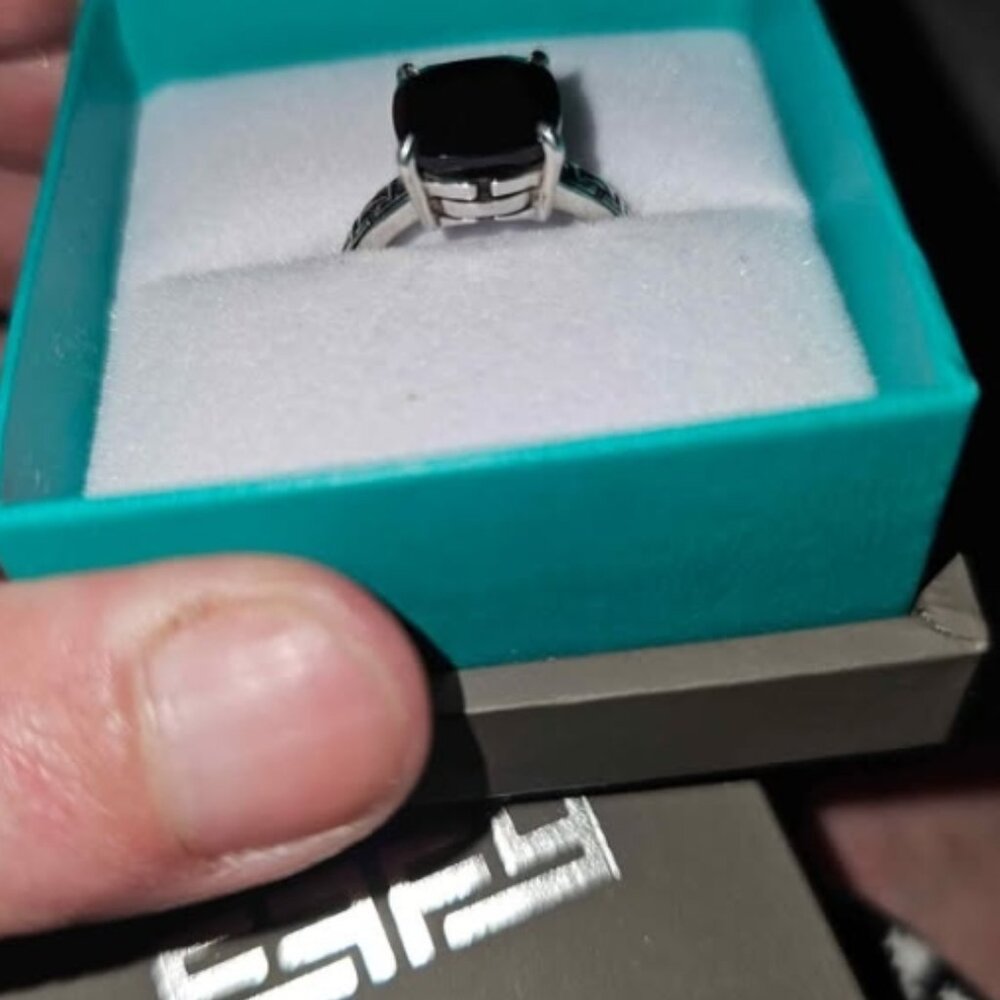 Effy Sterling Silver Ring with Black Onyx – Size 7 – Designer Women's Jewelry